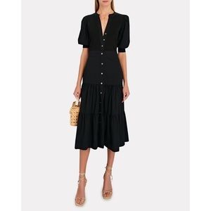 Veronica Beard Davenport Tiered Poplin Midi Dress